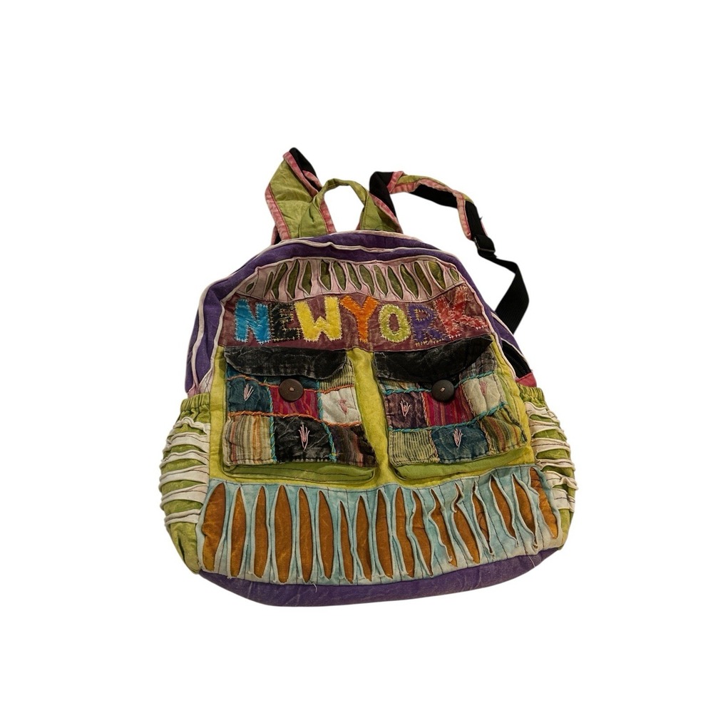 Patchwork Backpack Hippie Boho Full Zip New York Festival Travel Bag